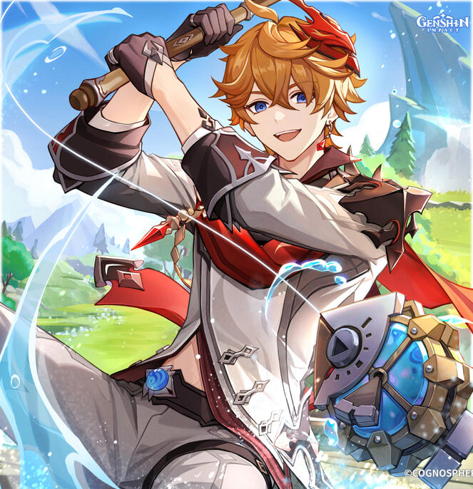 genshin tartaglia birthday art 2025 with him fishing